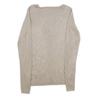 PIAZZA ITALIA Womens Beige Plain V-Neck Basic Knit Jumper S Lightweight Knitwear