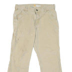 CARHARTT Mens Regular Beige Jeans Denim W34 L27 Cotton Blend Workwear Zip