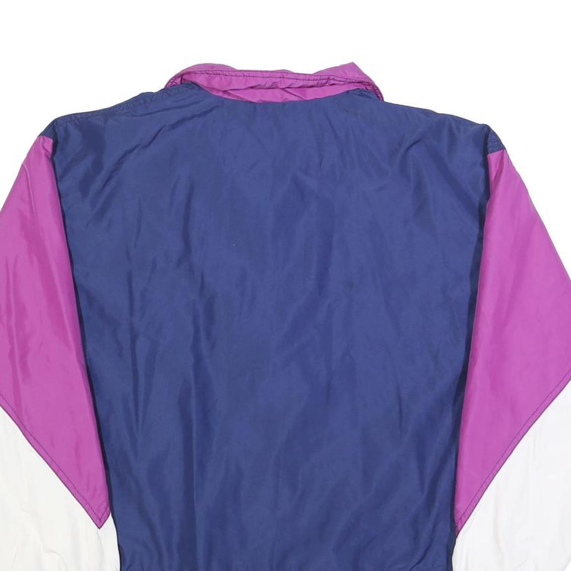 MONT AIR Mens Navy & Purple Nylon Zip Jacket S Colourblock Casual Lightweight