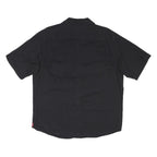 WRANGLER Mens Black Cotton Blend Short Sleeve Shirt L Casual Workwear Buttoned
