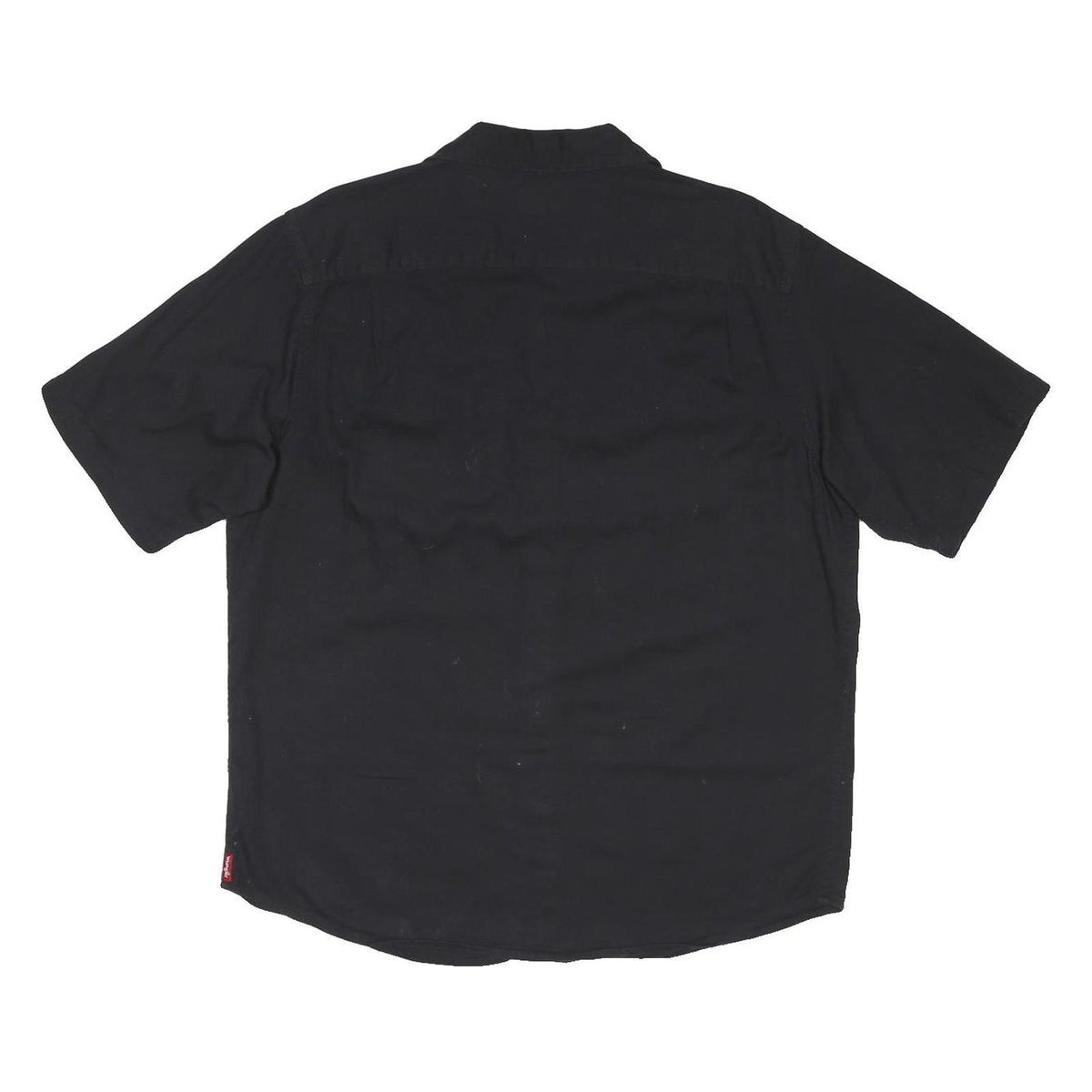 WRANGLER Mens Black Cotton Blend Short Sleeve Shirt L Casual Workwear Buttoned