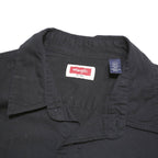 WRANGLER Mens Black Cotton Blend Short Sleeve Shirt L Casual Workwear Buttoned