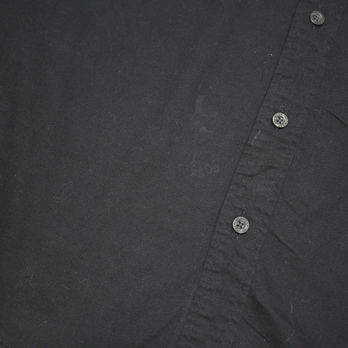 WRANGLER Mens Black Cotton Blend Short Sleeve Shirt L Casual Workwear Buttoned
