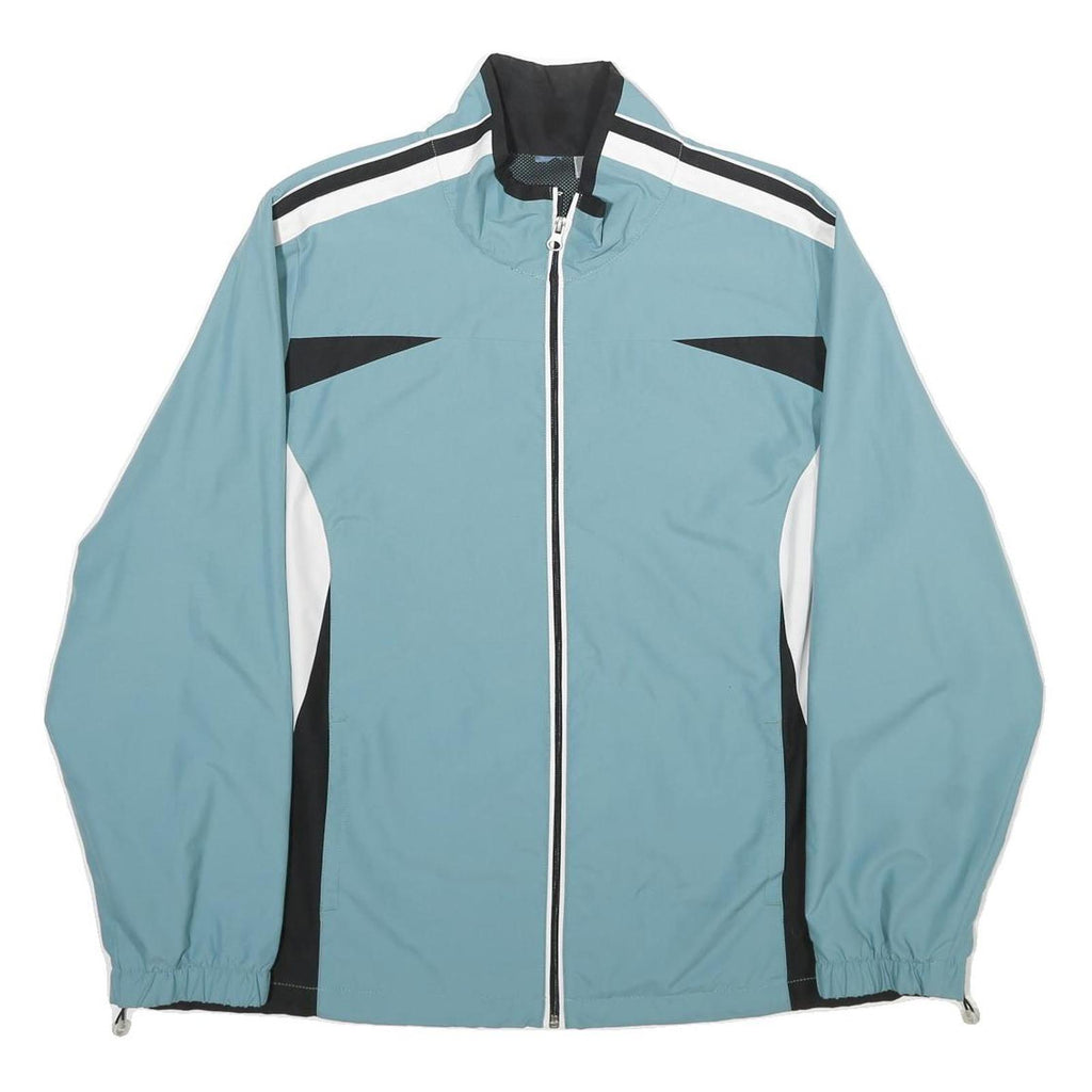 Womens Blue & Black Polyester Zip Jacket XL Plain Casual Sportswear Track Top