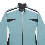 Womens Blue & Black Polyester Zip Jacket XL Plain Casual Sportswear Track Top