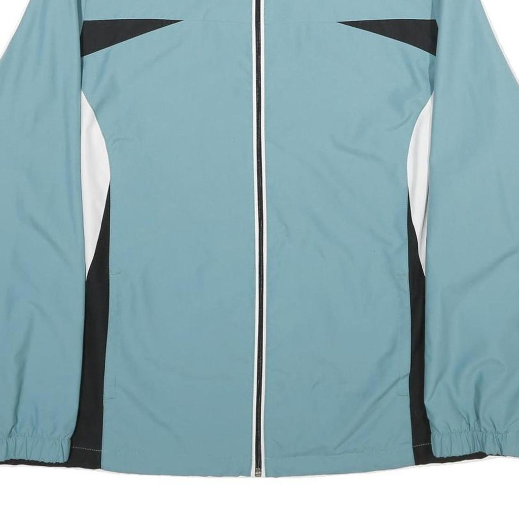 Womens Blue & Black Polyester Zip Jacket XL Plain Casual Sportswear Track Top