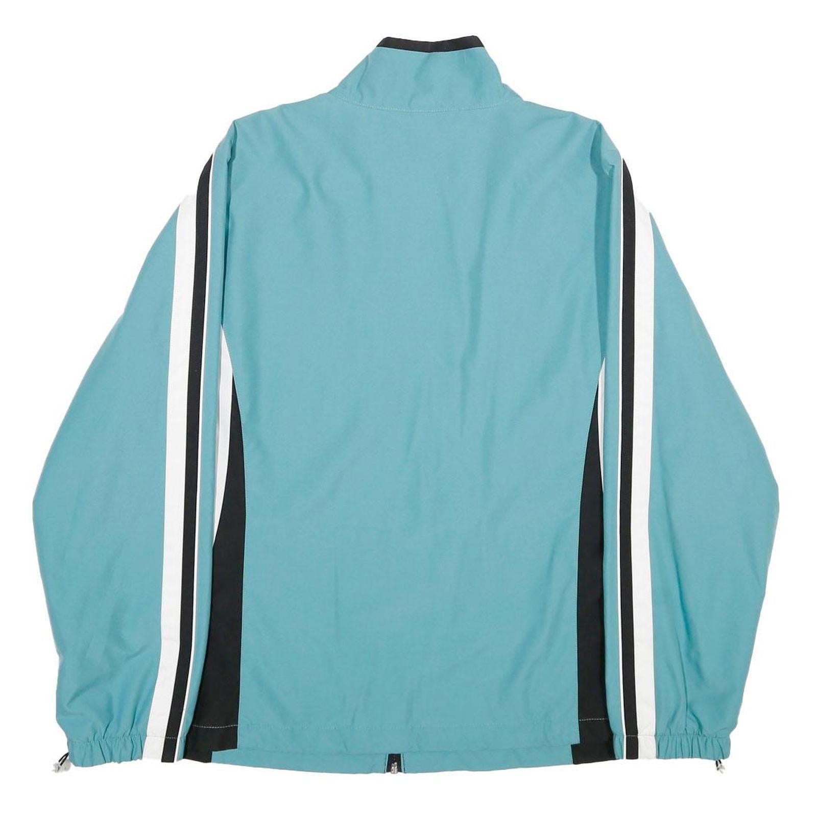 Womens Blue & Black Polyester Zip Jacket XL Plain Casual Sportswear Track Top