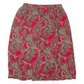 Womens Pencil Skirt Red Short Paisley S
