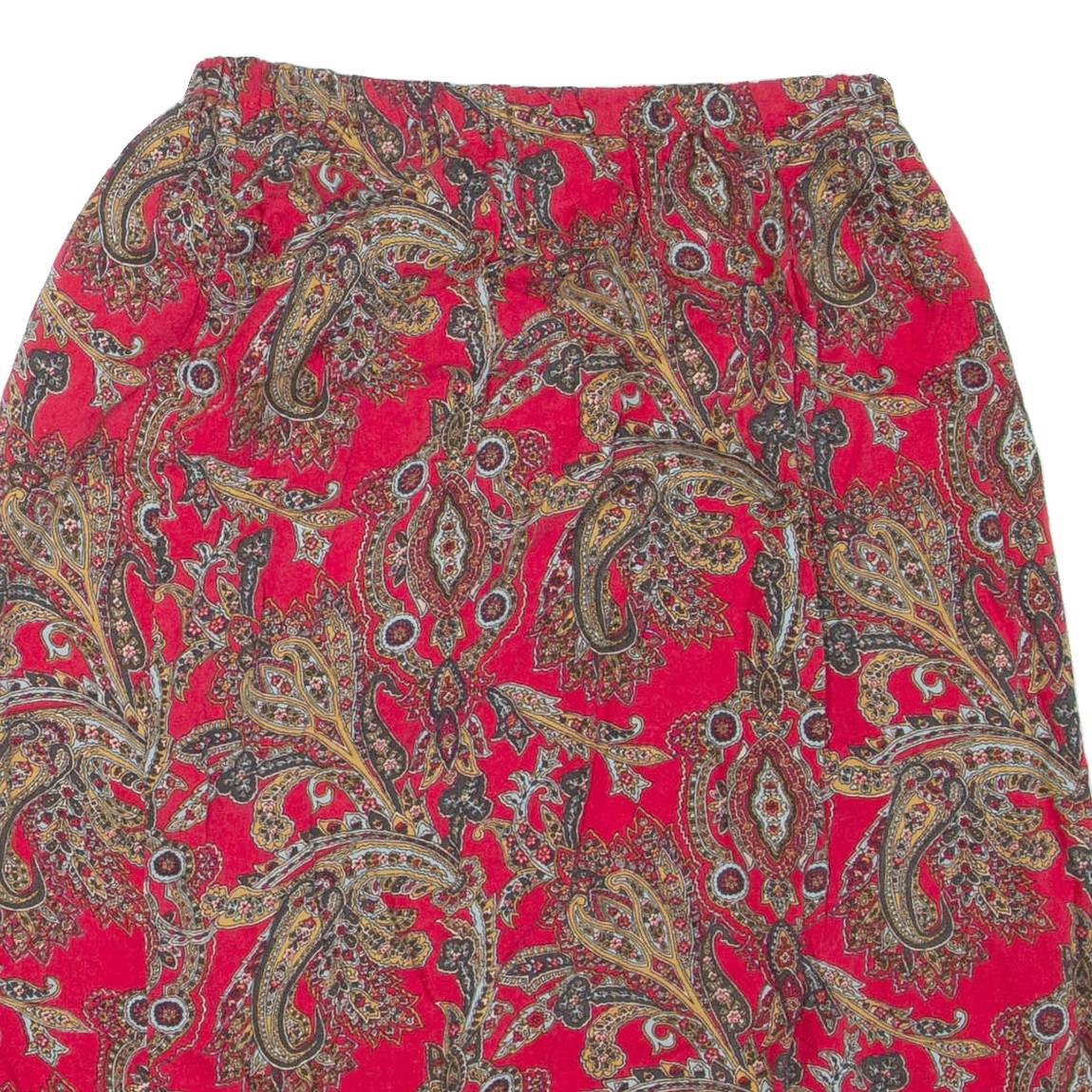 Womens Pencil Skirt Red Short Paisley S