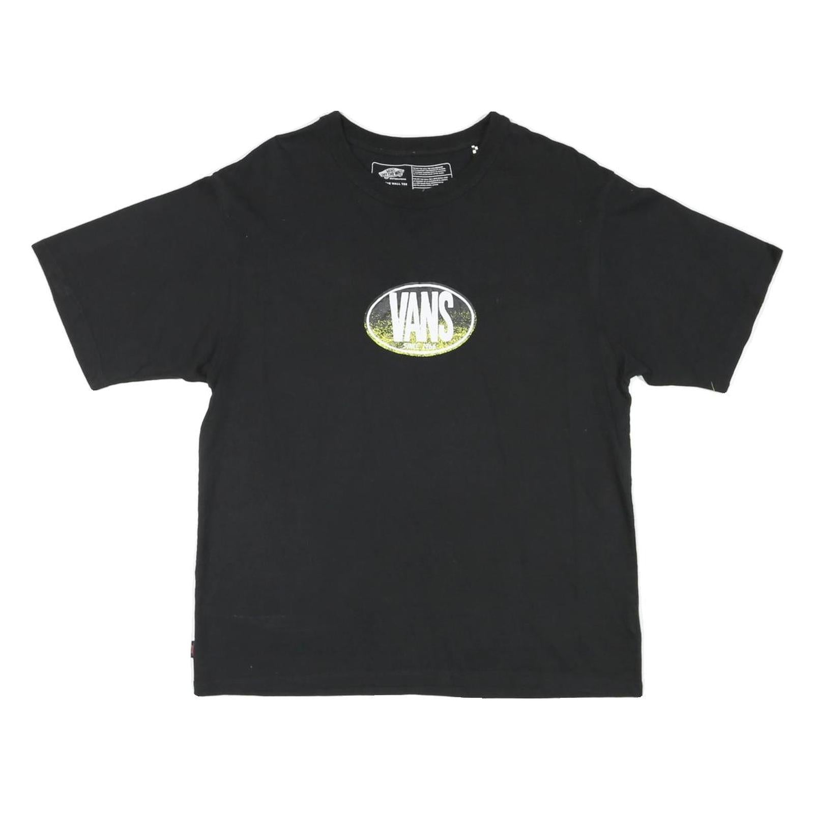 VANS Mens Black Graphic T-Shirt S Short Sleeve Crew Neck Skate Logo Print