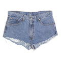 LEVI'S Womens Denim Blue Casual Shorts L W36 Distressed Cut-Off