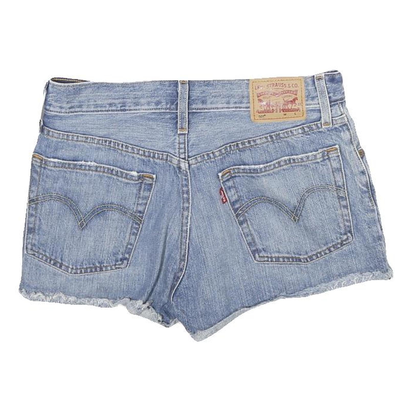 LEVI'S Womens Shorts Blue Denim Casual XS W26 Cut-Off Distressed