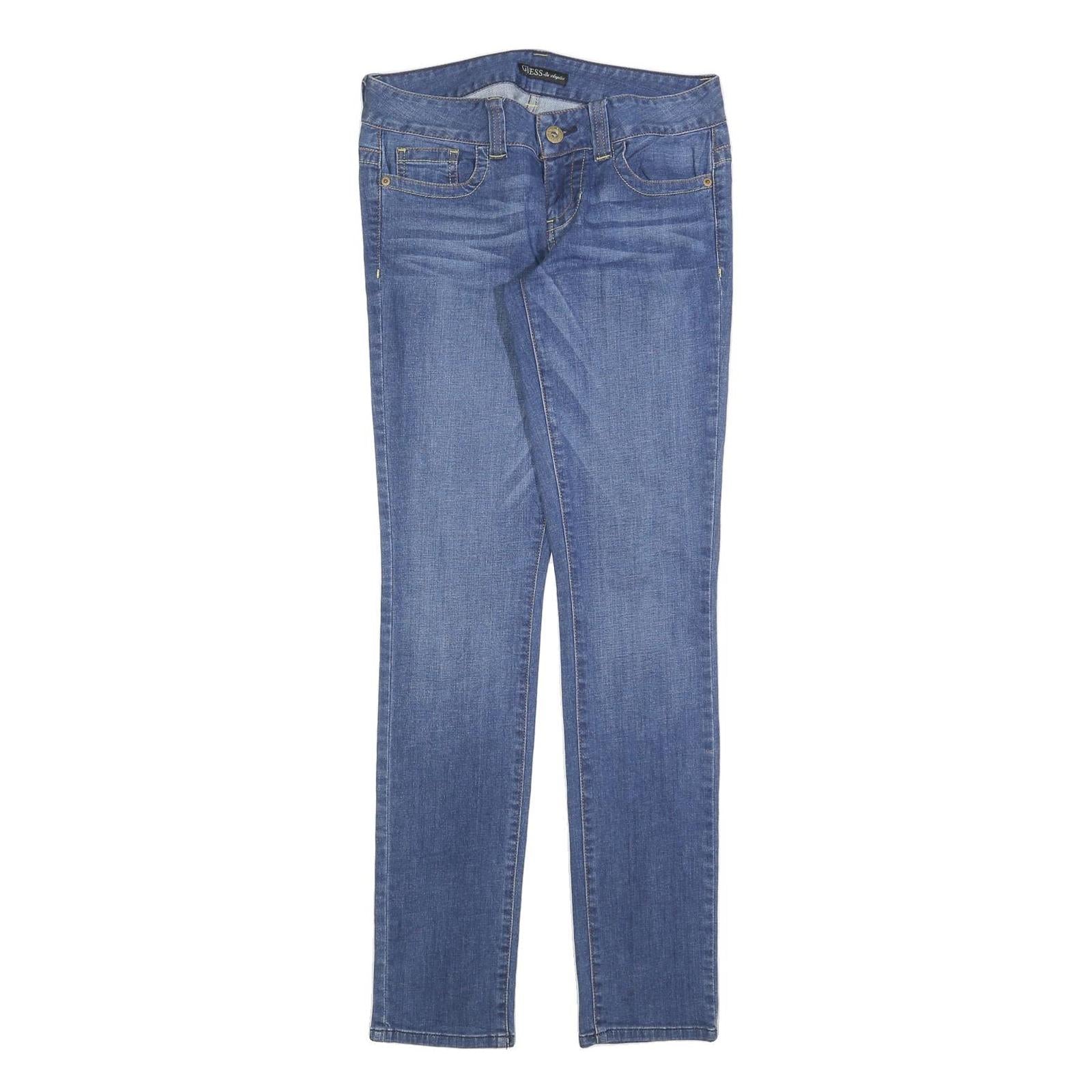 GUESS Womens Blue Slim Skinny Denim Light Jeans W28 L32 Stylish Fit
