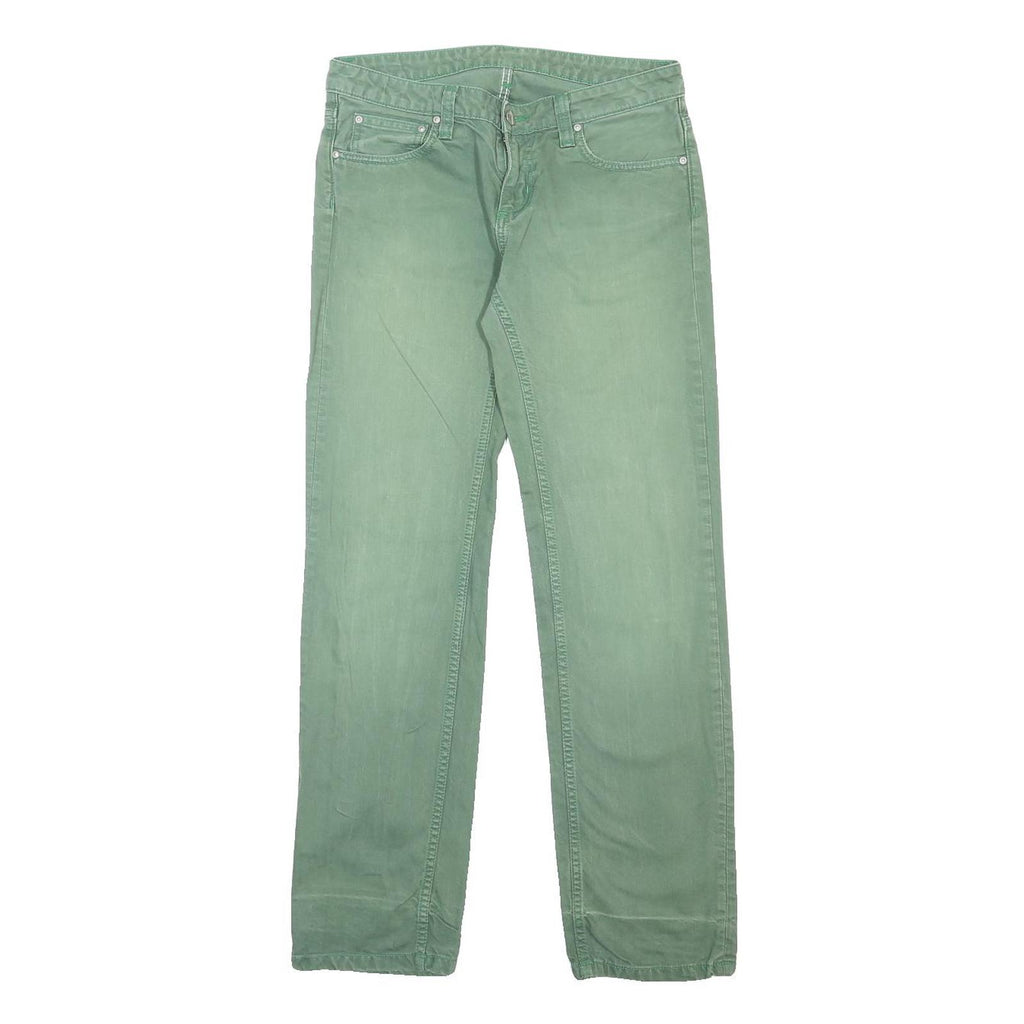 CARHARTT Womens Jeans Green Regular Straight Denim Medium W31 L32 Zip Cotton
