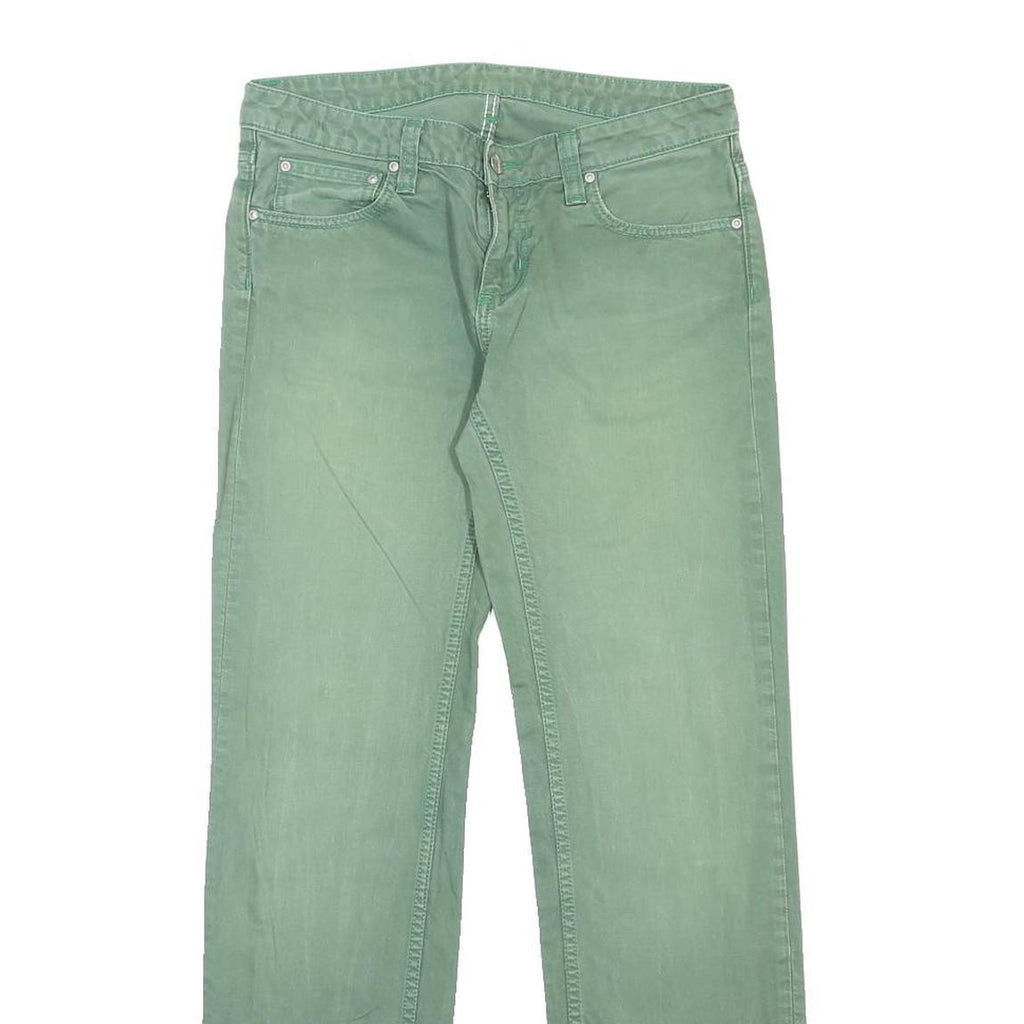 CARHARTT Womens Jeans Green Regular Straight Denim Medium W31 L32 Zip Cotton