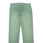 CARHARTT Womens Jeans Green Regular Straight Denim Medium W31 L32 Zip Cotton