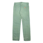 CARHARTT Womens Jeans Green Regular Straight Denim Medium W31 L32 Zip Cotton