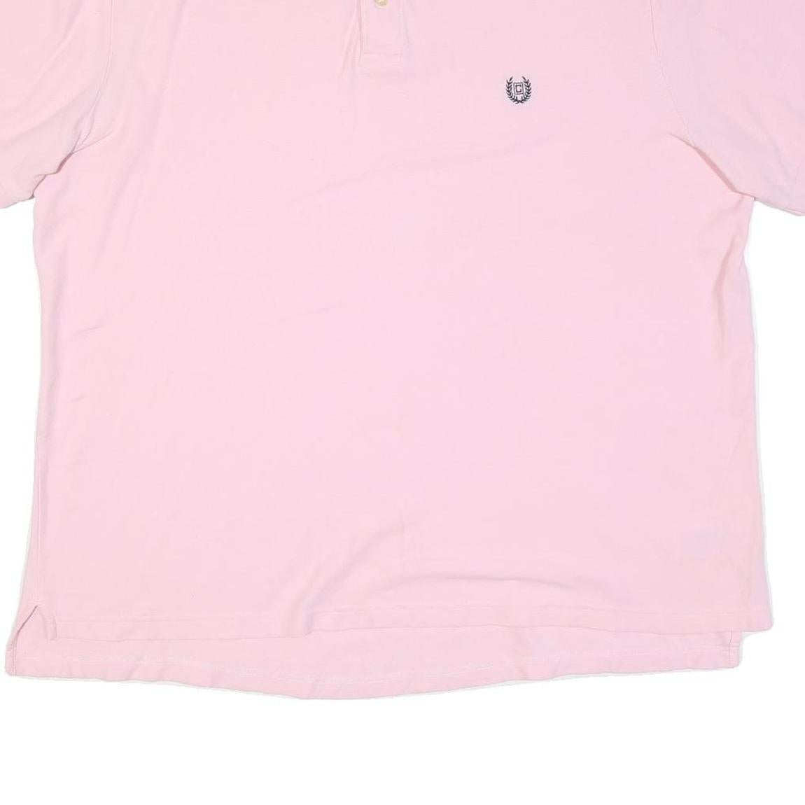 CHAPS Mens Pink Cotton Blend Short Sleeve Polo Shirt 2XL Embroidered Logo