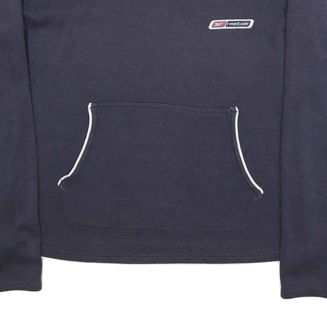 REEBOK Womens Navy Sweatshirt UK 12 Crew Neck Cotton Blend Casual Pullover