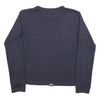 REEBOK Womens Navy Sweatshirt UK 12 Crew Neck Cotton Blend Casual Pullover