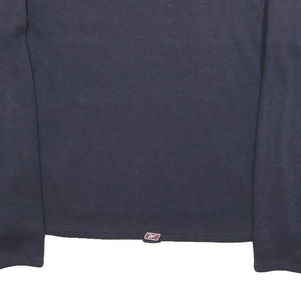 REEBOK Womens Navy Sweatshirt UK 12 Crew Neck Cotton Blend Casual Pullover
