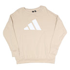 ADIDAS Womens Beige Sweatshirt Crew Neck S Cotton Blend Casual Comfort