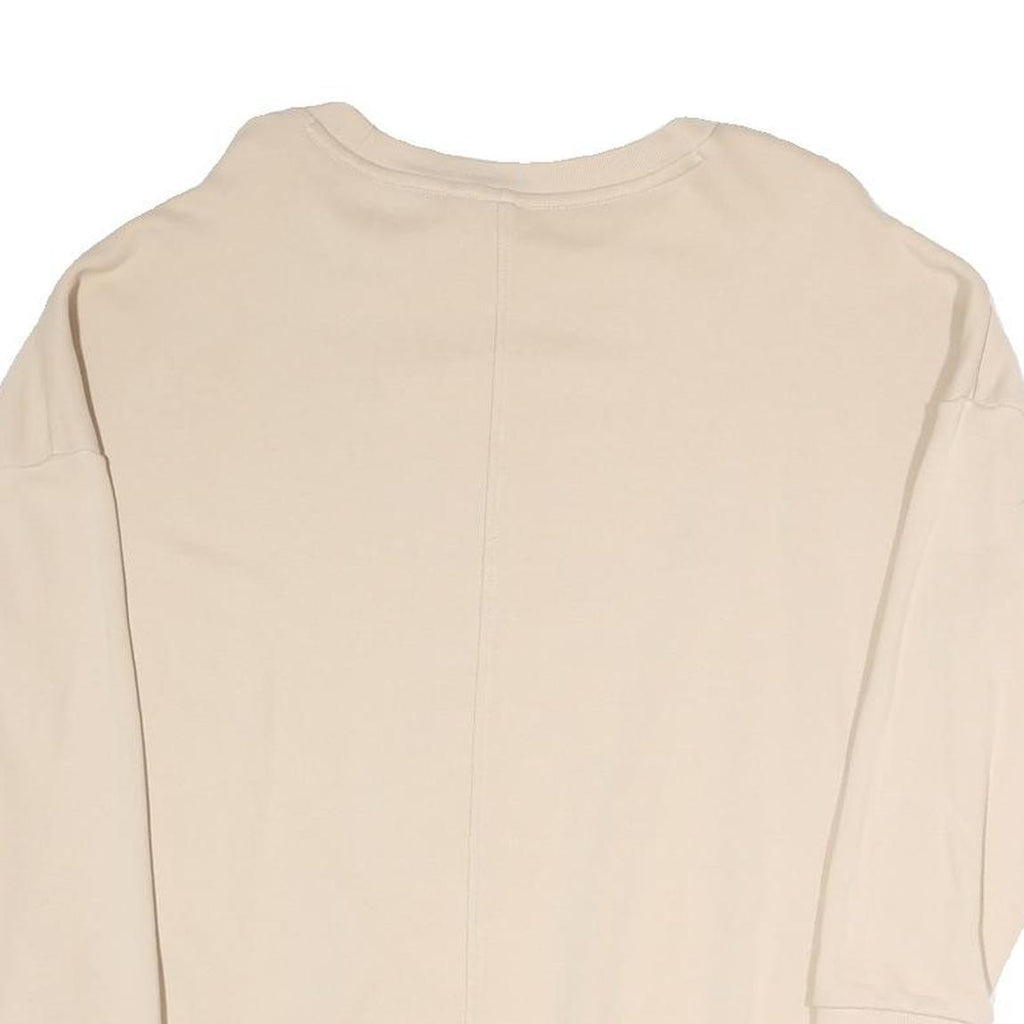 ADIDAS Womens Beige Sweatshirt Crew Neck S Cotton Blend Casual Comfort