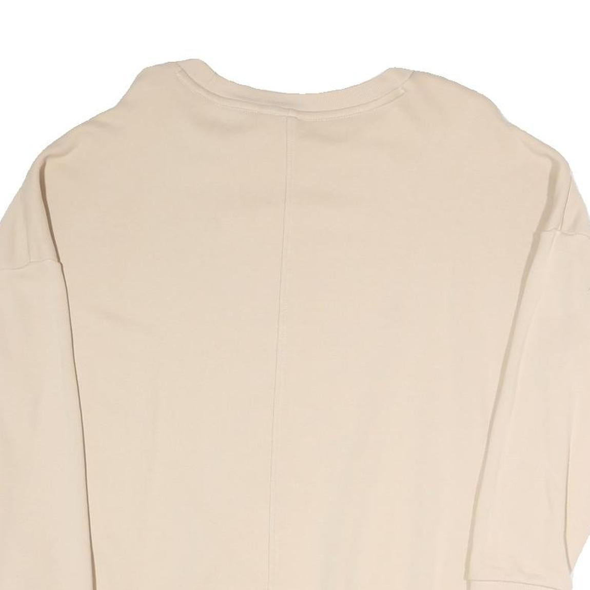 ADIDAS Womens Beige Sweatshirt Crew Neck S Cotton Blend Casual Comfort