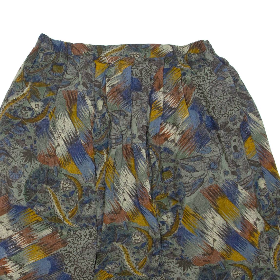Womens Flare Skirt Grey Short Crazy Pattern XL