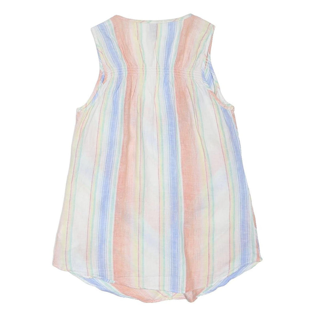 GAP Womens Orange & Blue Striped Sleeveless V-Neck Top M Summer Casual Cotton