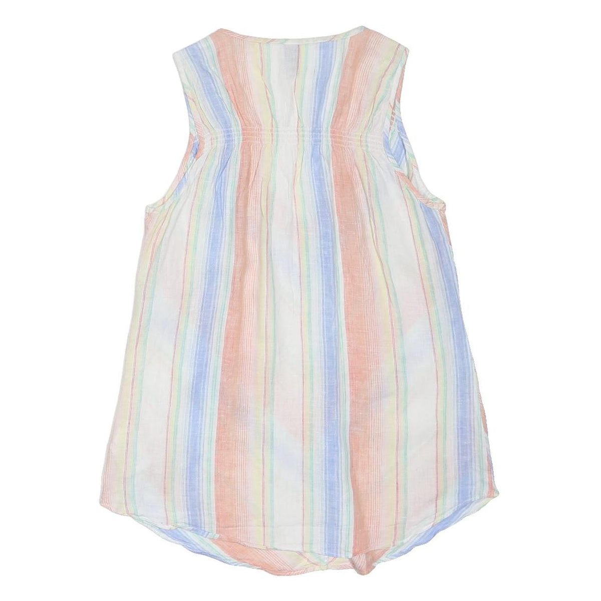 GAP Womens Orange & Blue Striped Sleeveless V-Neck Top M Summer Casual Cotton