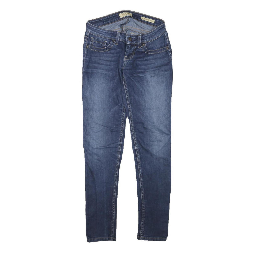 GUESS Womens Slim Blue Denim Jeans W24 L28 Zip Stretch Casual