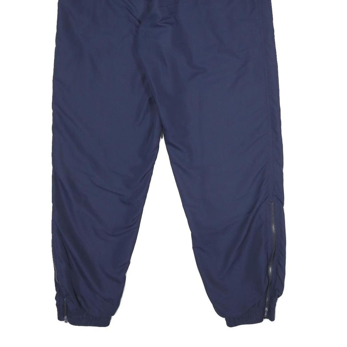 KAWASAKI Mens Joggers Navy Blue L W28 L32 Polyester Blend Regular Tapered Fit