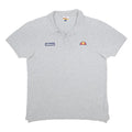 ELLESSE Mens Grey Polo Shirt Cotton L Classic Logo Casual Short Sleeve
