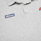 ELLESSE Mens Grey Polo Shirt Cotton L Classic Logo Casual Short Sleeve