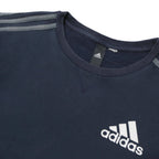 ADIDAS Mens Navy Blue Pullover Hoodie M Cotton Blend Crew Neck Sportswear