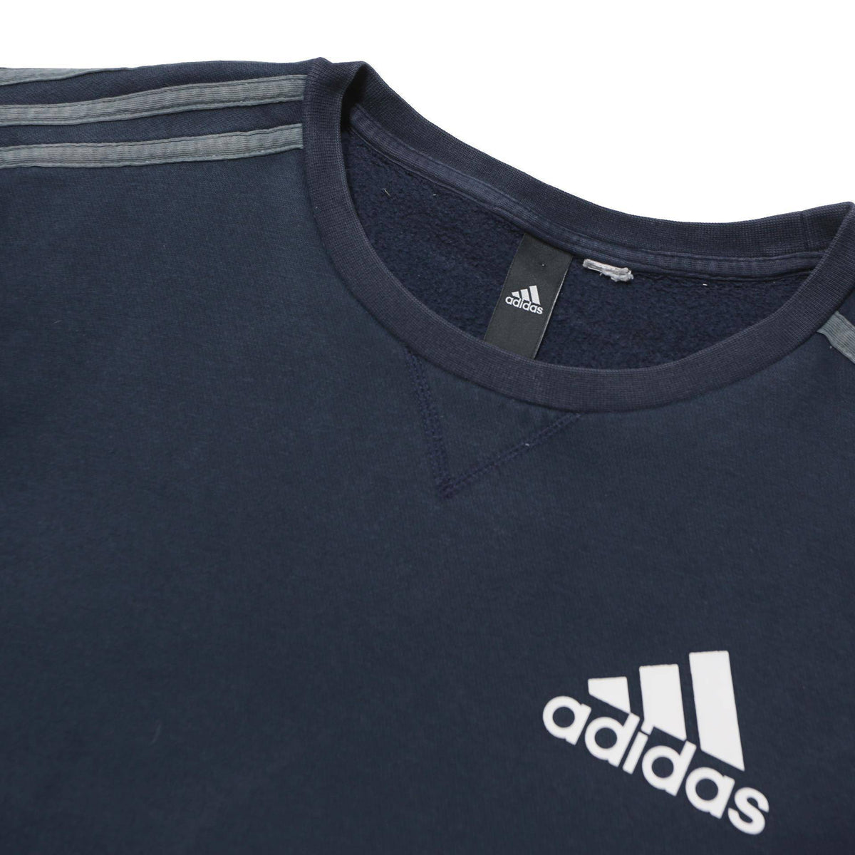 ADIDAS Mens Navy Blue Pullover Hoodie M Cotton Blend Crew Neck Sportswear