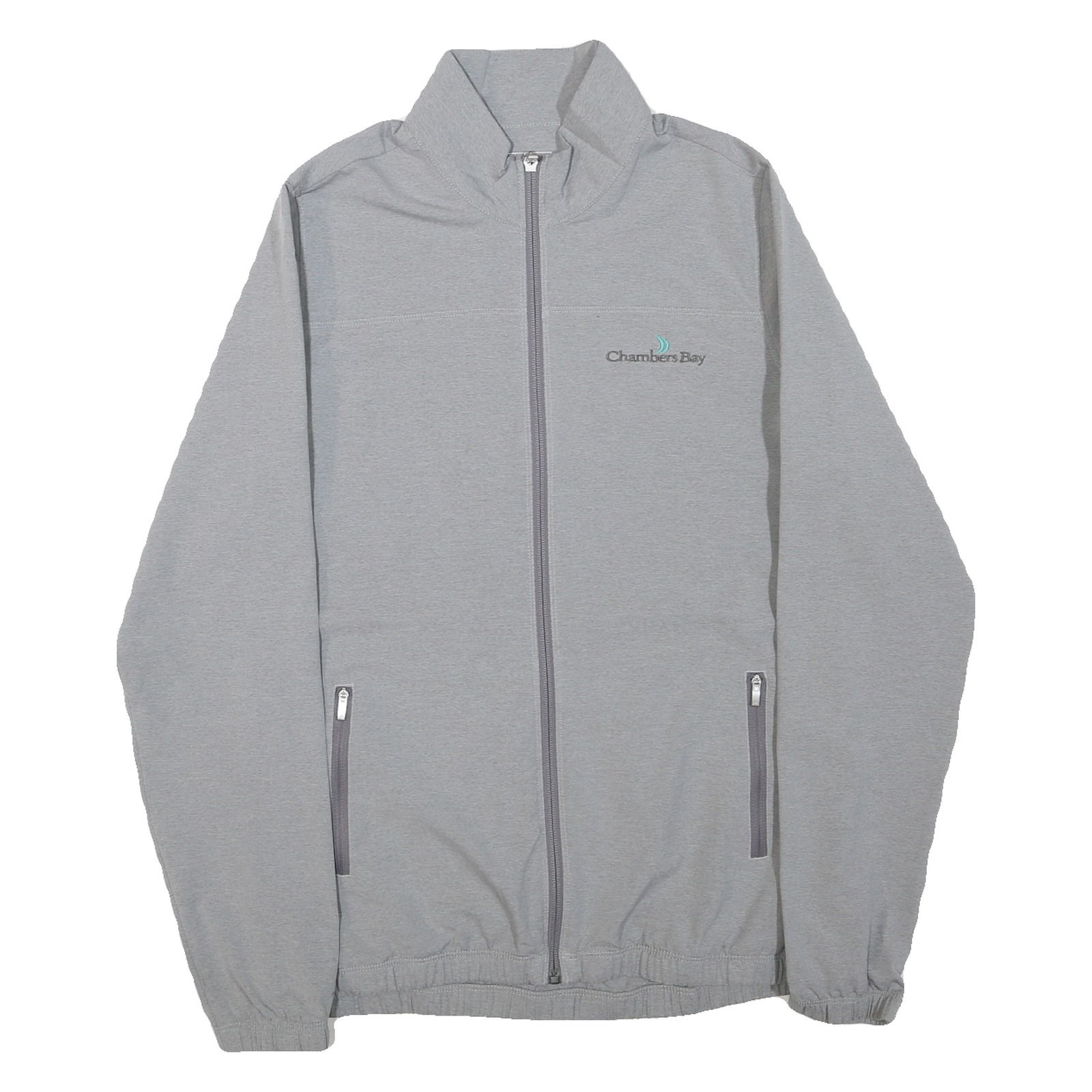 ADIDAS Mens Grey Polyester Blend Track Jacket M Plain Zip Lightweight Casual