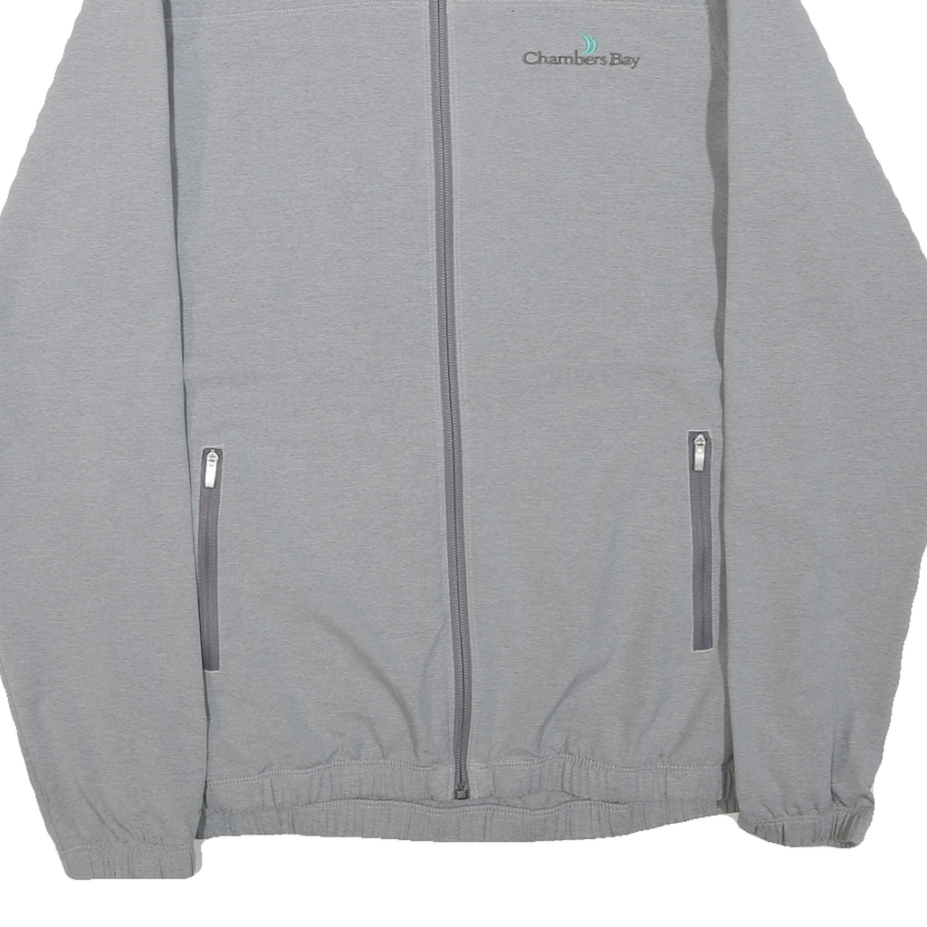 ADIDAS Mens Grey Polyester Blend Track Jacket M Plain Zip Lightweight Casual