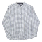 JAMES PRINGLE Mens Blue & Grey Check Shirt XL Casual Cotton Blend Long Sleeve