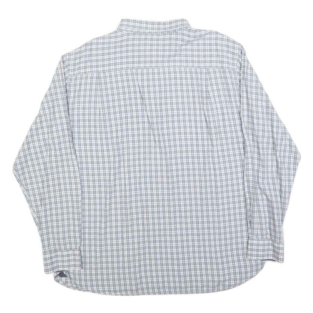 JAMES PRINGLE Mens Blue & Grey Check Shirt XL Casual Cotton Blend Long Sleeve
