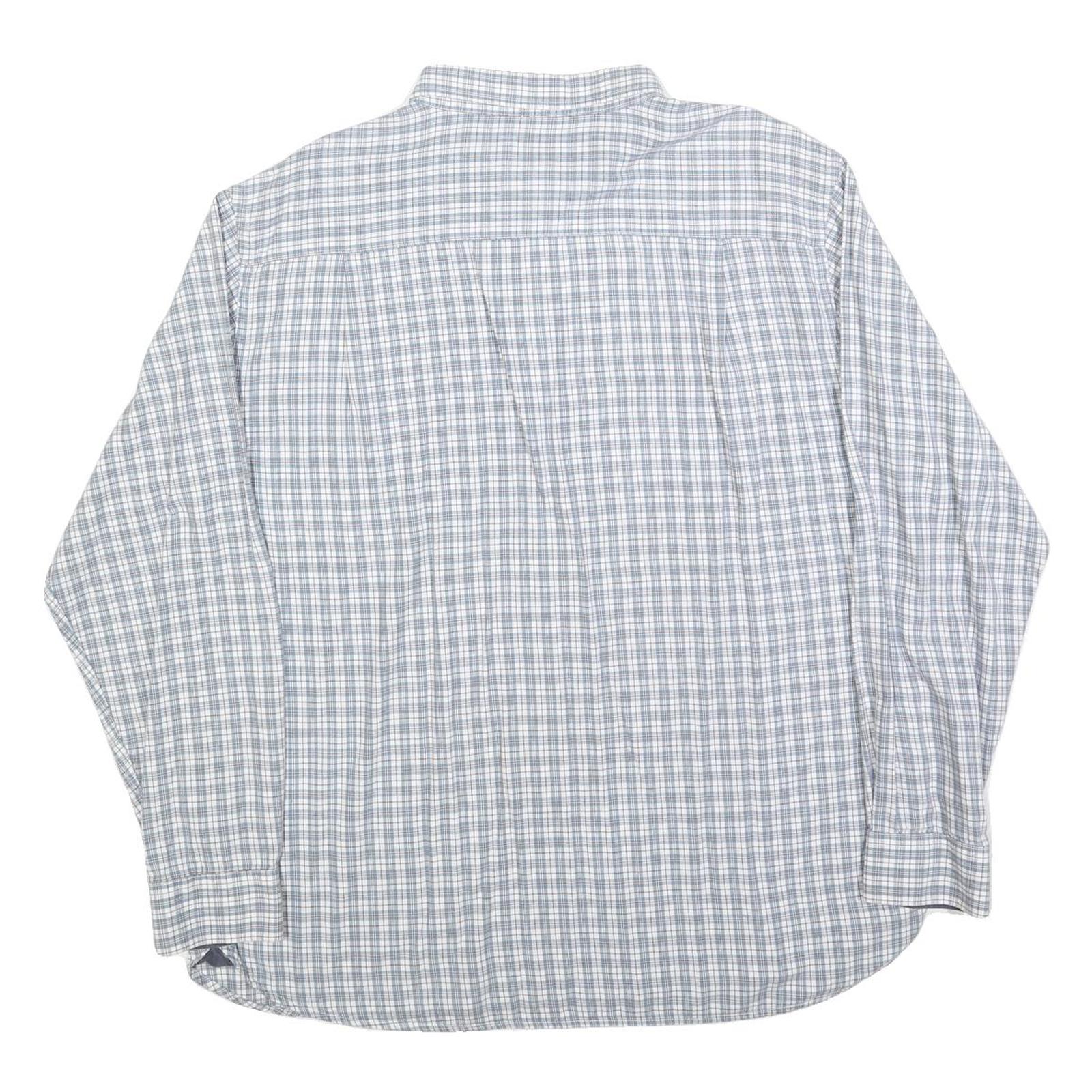 JAMES PRINGLE Mens Blue & Grey Check Shirt XL Casual Cotton Blend Long Sleeve