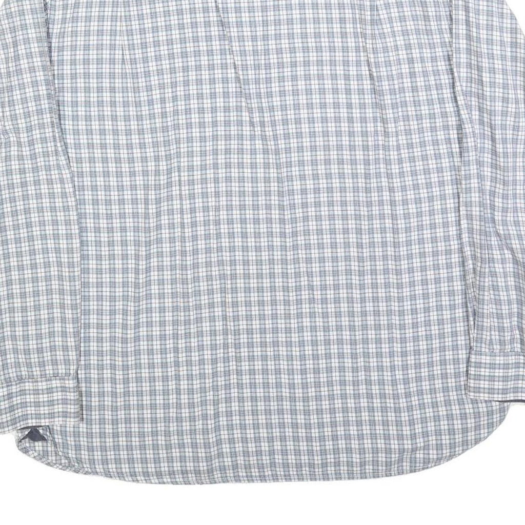 JAMES PRINGLE Mens Blue & Grey Check Shirt XL Casual Cotton Blend Long Sleeve