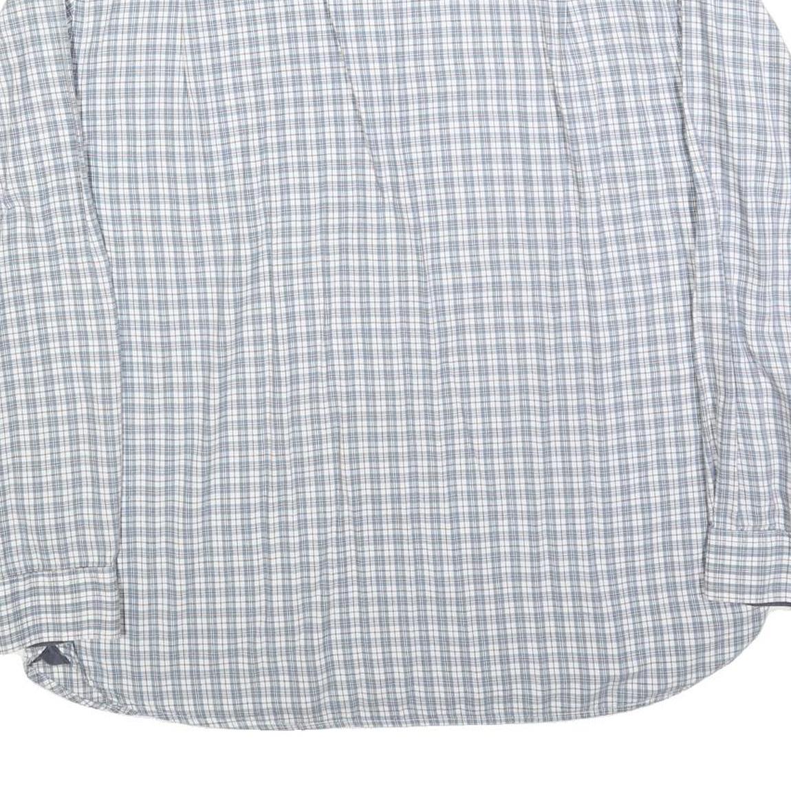 JAMES PRINGLE Mens Blue & Grey Check Shirt XL Casual Cotton Blend Long Sleeve