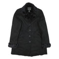 INC Womens Black Faux Fur Collar Button Jacket M Polyester Blend Classic Winter