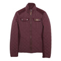 DIESEL Womens Maroon Quilted Jacket S Polyester Blend Zip Front Stylish Comfort