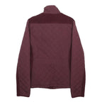 DIESEL Womens Maroon Quilted Jacket S Polyester Blend Zip Front Stylish Comfort