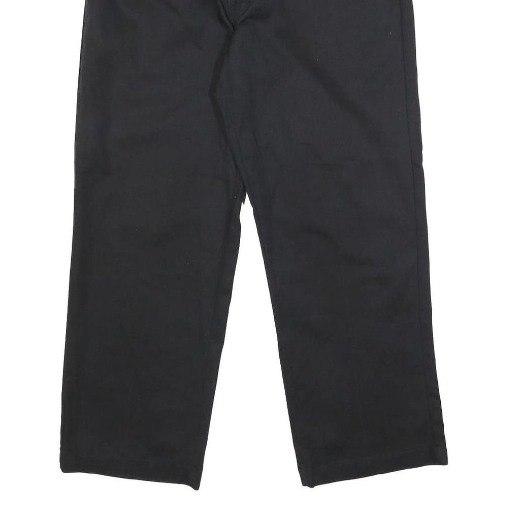 DICKIES Mens Cotton Blend Black Regular Straight Trousers W36 L28 Workwear Zip