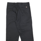 DICKIES Mens Cotton Blend Black Regular Straight Trousers W36 L28 Workwear Zip