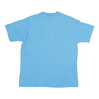 HANES Mens Blue XL Plain T-Shirt Short Sleeve Crew Neck Cotton Blend Casual